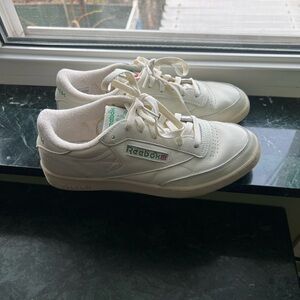 Reebok Off-White Sneakers with Green Details